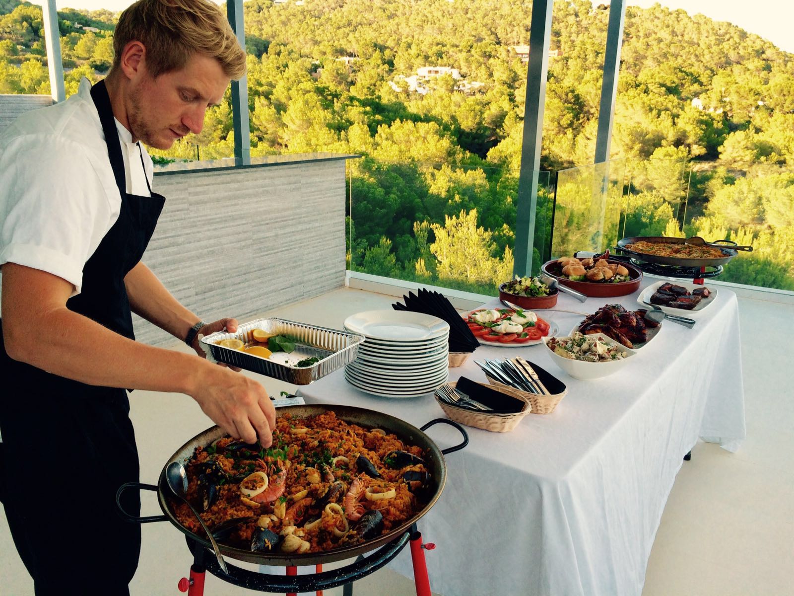Private chef catering for a corporate event in Ibiza