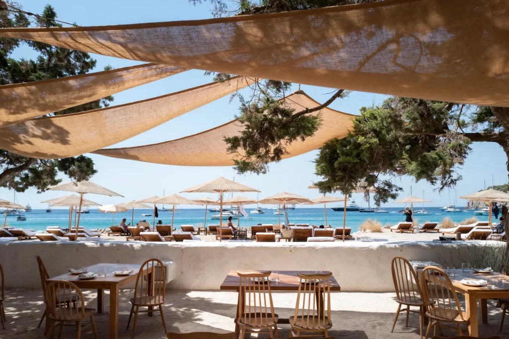 Casa Jondal restaurant in Ibiza with beachside dining by the sea