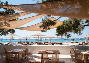 Casa Jondal restaurant in Ibiza with beachside dining by the sea
